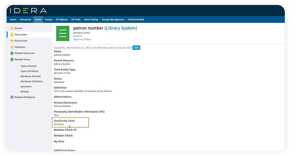 Step 3: Synchronize the Business Glossaries of Collibra and ER/Studio Team Server